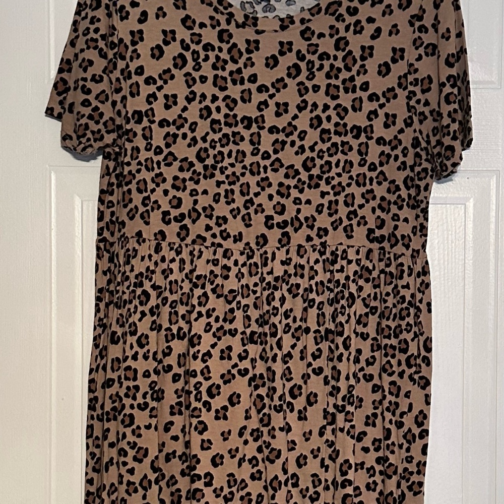Wild Fable Tan and Brown Mini Dress Short Sleeve Relaxed Fit